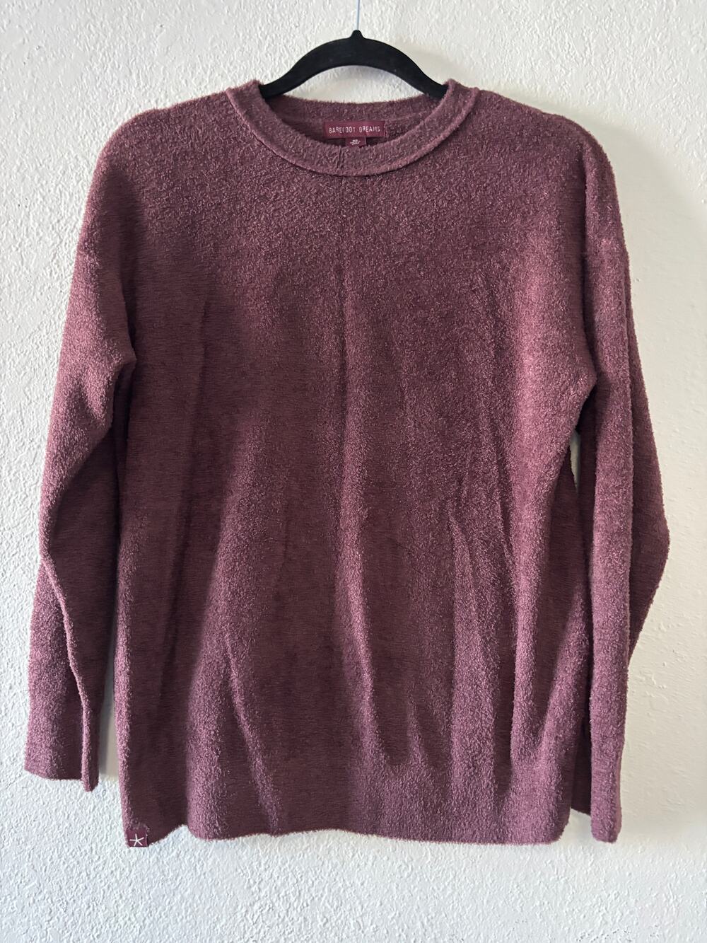Barefoot Dreams Chenille Pullover Sweater Womens Size XS Burgundy Cozy Soft
